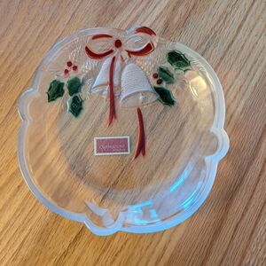 Mikasa Celebrations "Holiday Bells" Frosted Crystal Candy Dish